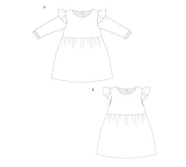 sewing pattern girls dress ELLA 2-in-1 photo tutorial 0m/1m–3y/4y