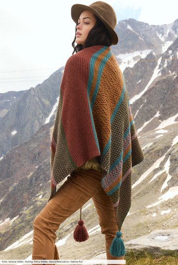 Dreiecktuch im Mustermix mit Quasten