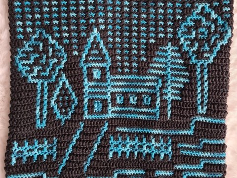 Anleitung Kinderkissen Village Church 3 Varianten