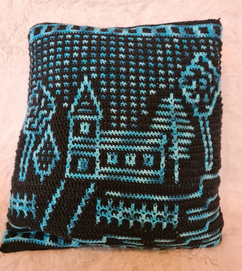 Anleitung Kinderkissen Village Church 3 Varianten