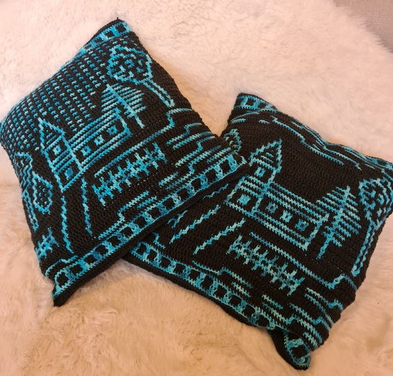 Anleitung Kinderkissen Village Church 3 Varianten