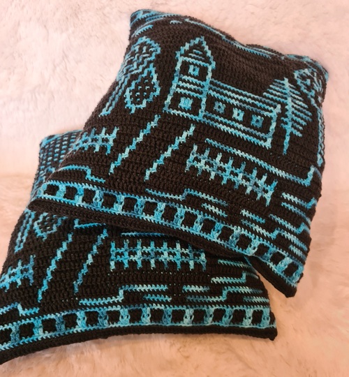 Anleitung Kinderkissen Village Church 3 Varianten