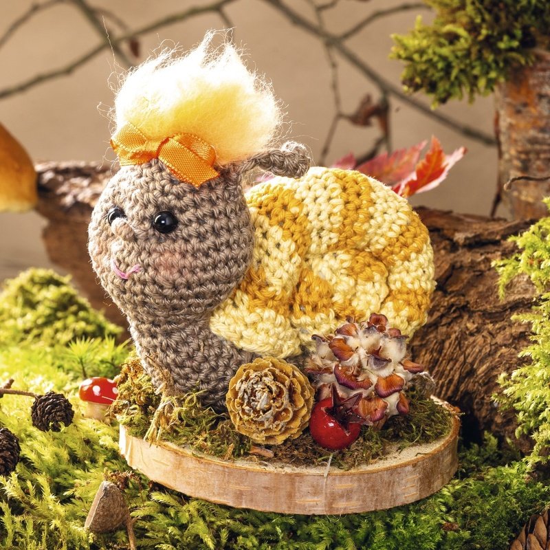 Schnecken Häkeln im bunten Outfit - Bild 5