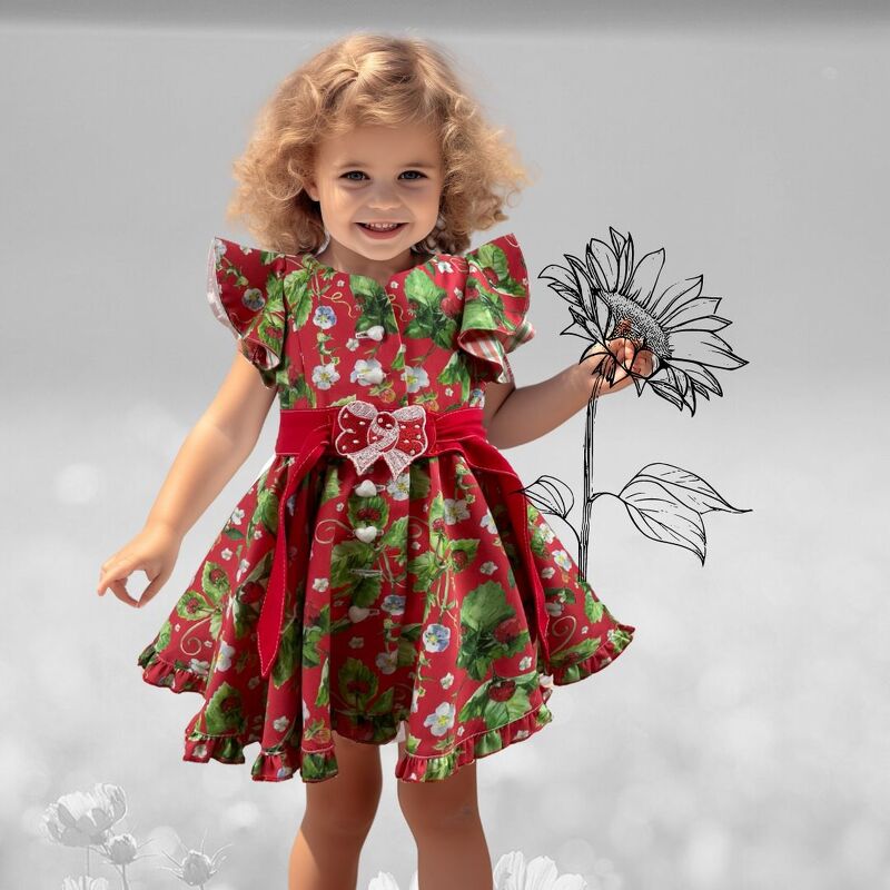 Kinderkleid mit Ärmel Schnittmuster und Nähanleitung Minni Moni - Bild 8