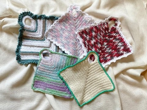 Häkelanleitung Vintage Topflappen | versch. Umrandungen