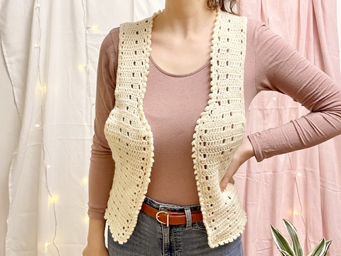 Häkelanleitung Weste „Silva“ | Vintage