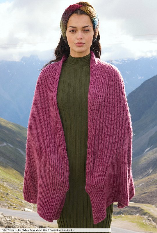 Cape mit Stirnband mit Zopfstreifen - Bild 3