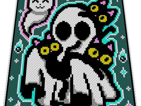 Häkelmuster * GHOST & CATS * Grafik für C2C Decke