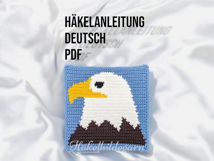 Häkelanleitung Adler im Quadrat