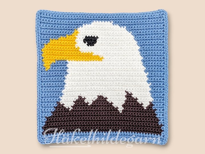 Häkelanleitung Adler im Quadrat