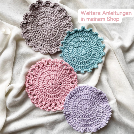 Häkelanleitung Untersetzer mit Netz