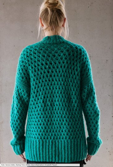 Netzmusterpulli mit Seitenschlitzen