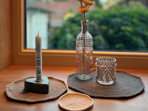 Häkelanleitung Tischset / Untersetzer "Piazza" 765036