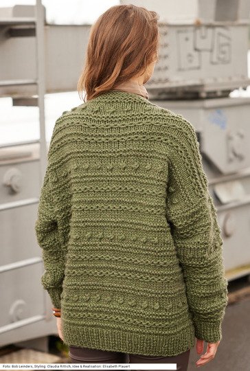 Jacke mit Strukturmuster in Grün