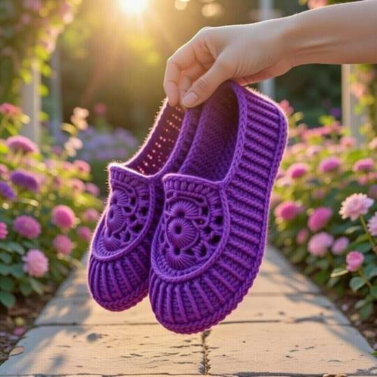 Crochet Slippers Pattern – Easy Women’s House Shoes with Video Tutorial
