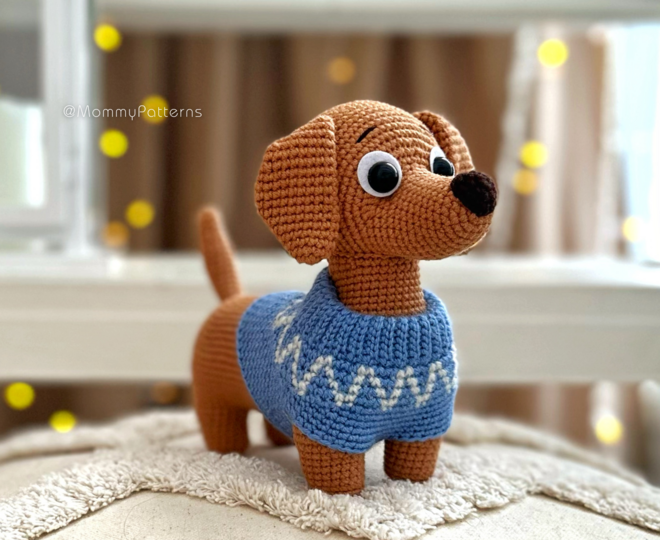 SET of 4 Crochet patterns Dogs: Corgi, Dachshund, Chihuahua and Bruno