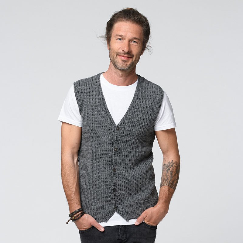 Strickanleitung Herrenweste "Merino Extrafein" 765040