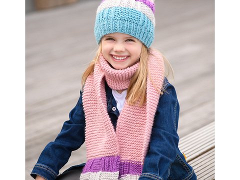 Strickanleitung Kindermütze mit Schal "Bari" 765047