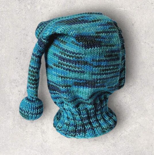 Strickanleitung Schalmütze, Schlupfmütze mit Bommel, ca. 6 - 18 Monate #331