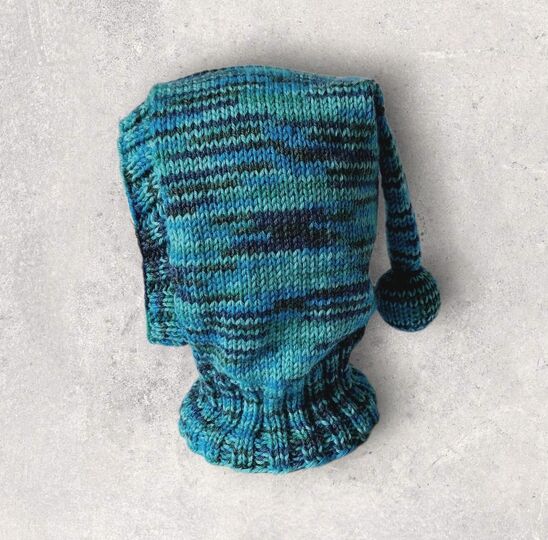 Strickanleitung Schalmütze, Schlupfmütze mit Bommel, ca. 6 - 18 Monate #331