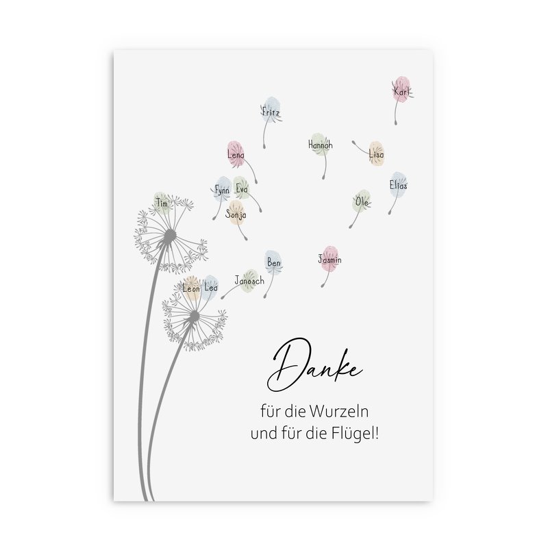 Poster FINGERABDRÜCKE Abschied Kita Schule Abschiedsgeschenk PUSTEBLUME - Bild 4