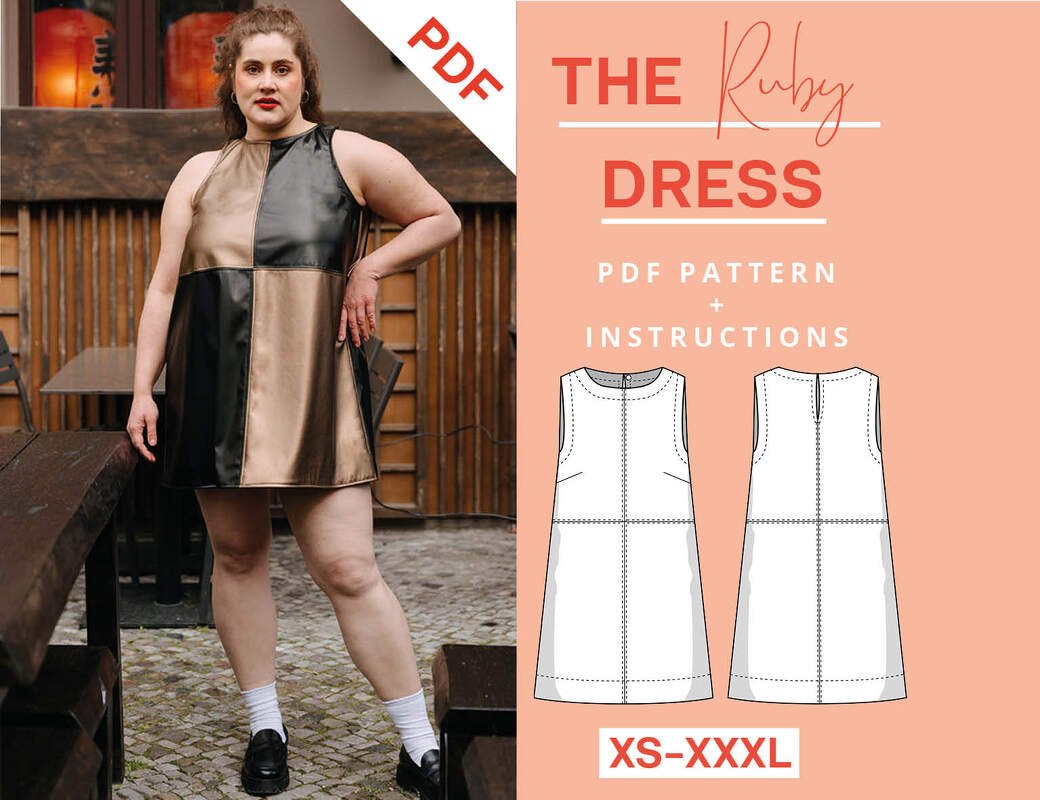 Patchwork Kleid Schnittmuster Damen XS-XXXL Leder Mini Kleid mit Video