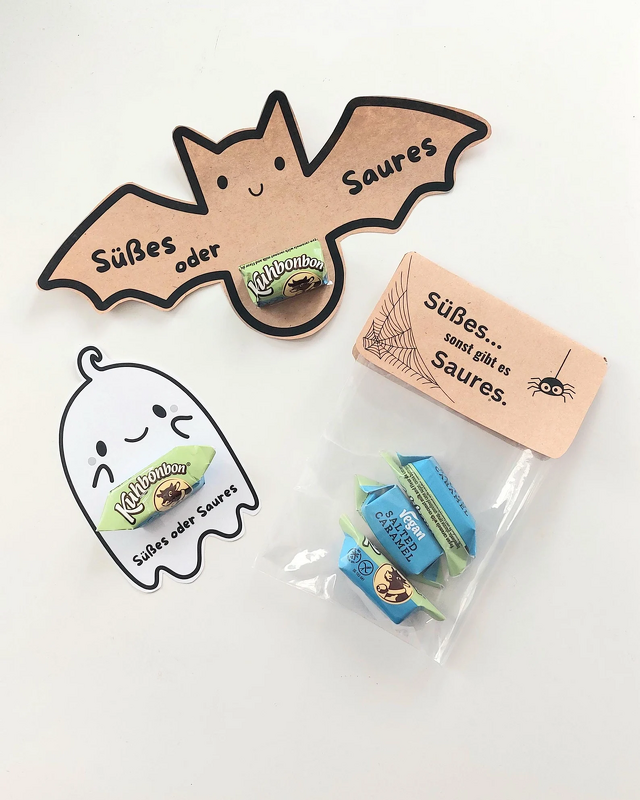 Bastelvorlage Süßigkeiten Halloween Druckvorlage Mitgebsel Vorlage
