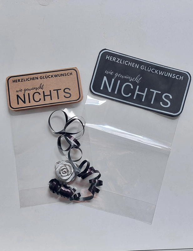 Druckvorlage Geburtstag - Herzlichen Glückwunsch - wie gewünscht nichts