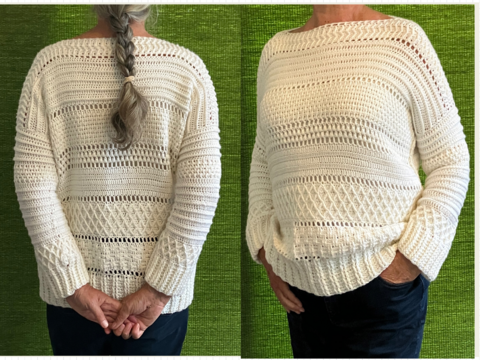 Winterpullover „ Schneegestöber „  - Häkelanleitung