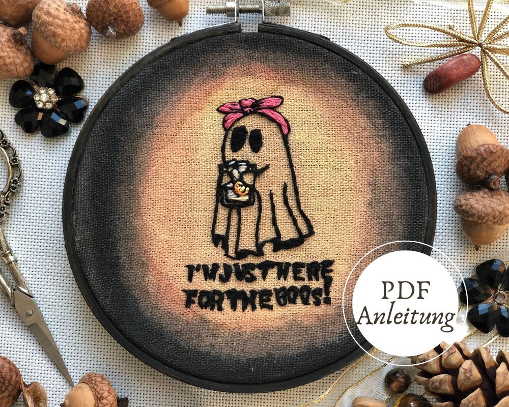 Halloween Stickanleitung: "I'm just here for the boos" | Geist | PDF
