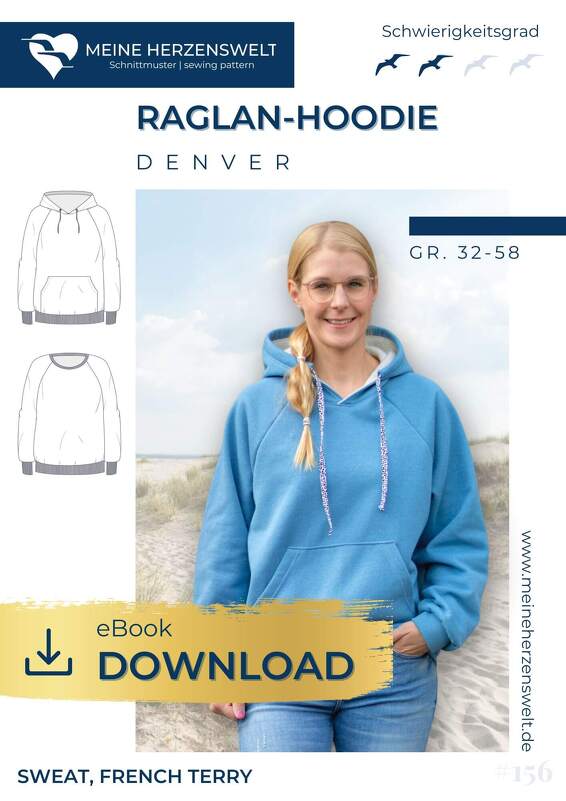 Raglanhoodie für Damen – Schnittmuster – Denver