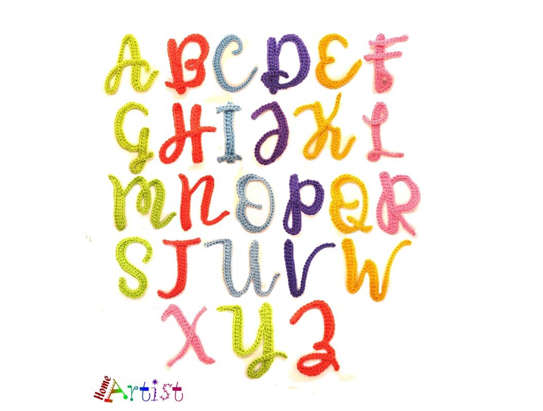 Uppercase Alphabet crochet applique