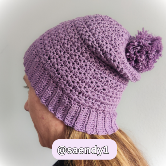 Star Stitch Crochet Hat (0-99 years, 4 sizes)