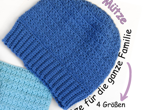 Star Stitch Crochet Hat (0-99 years, 4 sizes)