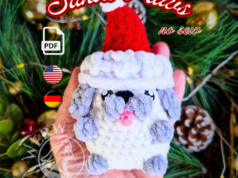 Weihnachtshund Häkelanleitung ohne nähen