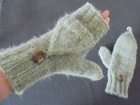 Strickanleitung für Handstulpen mit Klappe, Marktfrauenhandschuhe