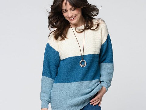 Strickanleitung Damenpullover "Merino Extrafein" 765102