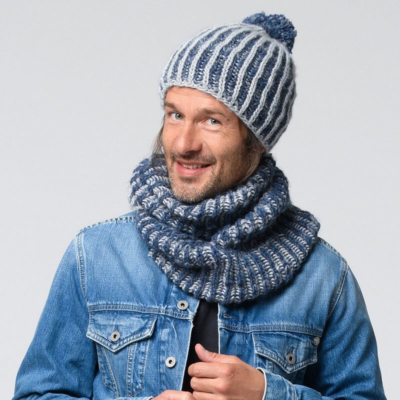 Strickanleitung Herrenmütze mit Loop "Arezzo &amp; Bari" 765105
