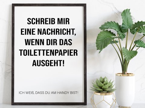 Poster Badezimmer SCHREIB MIR eine Nachricht Sprücheposter Bad