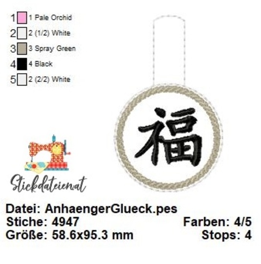 ITH Stickdatei-Set „Chinesische Schriftzeichen", ITH Maschinensticken