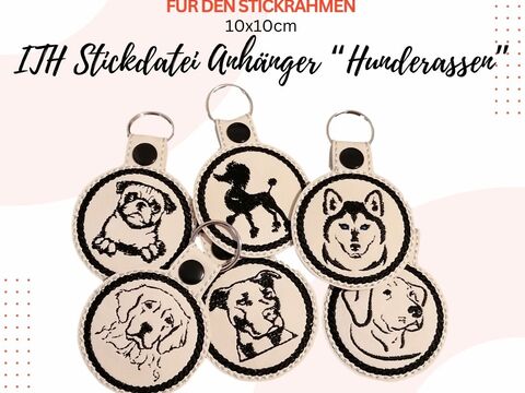 ITH Stickdatei-Set „Hundeanhänger ITH“ – Für Hundeliebhaber, Stickdatei ITH