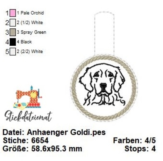 ITH Stickdatei-Set „Hundeanhänger ITH“ – Für Hundeliebhaber, Stickdatei ITH