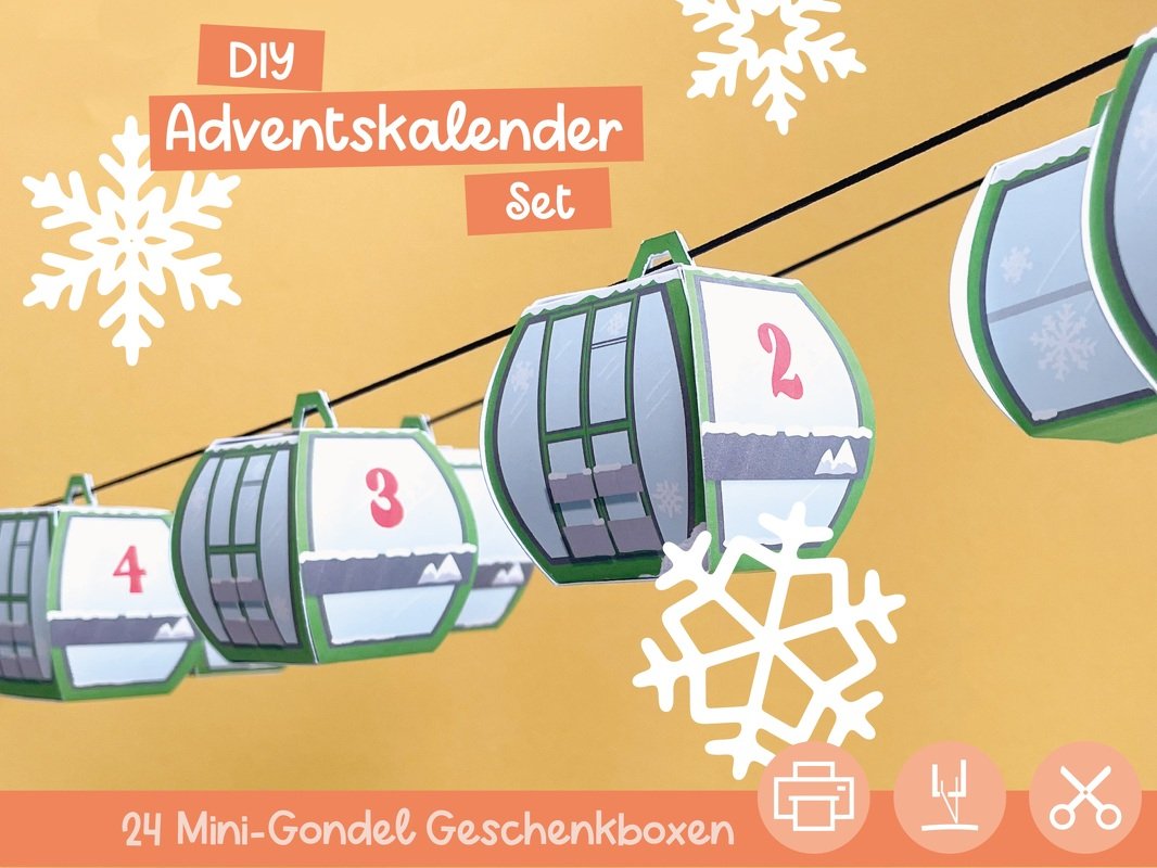 24 (25) Mini-Gondel Adventskalender DIY Set - von Hand oder Plotter