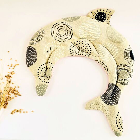 Dolphin neck pillow + heating pad pattern (microwavable rice bag)