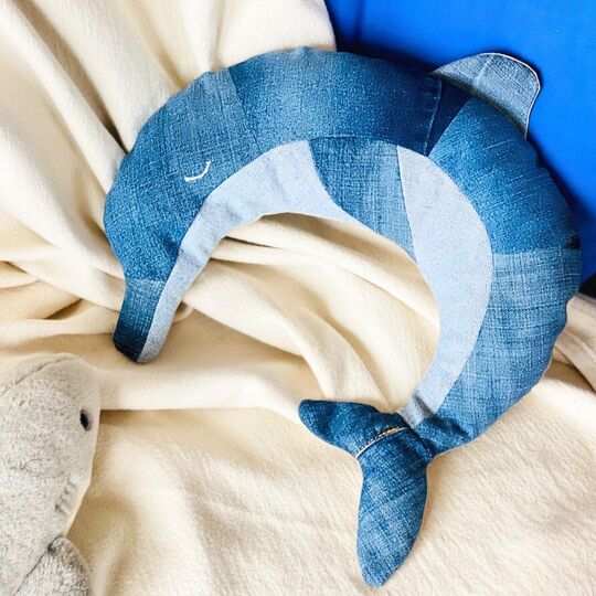 Dolphin neck pillow + heating pad pattern (microwavable rice bag)