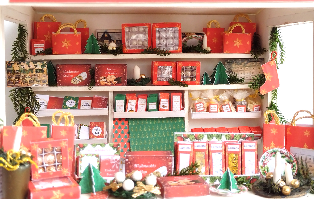 Bastelbögen Weihnachts-Miniaturen Rot