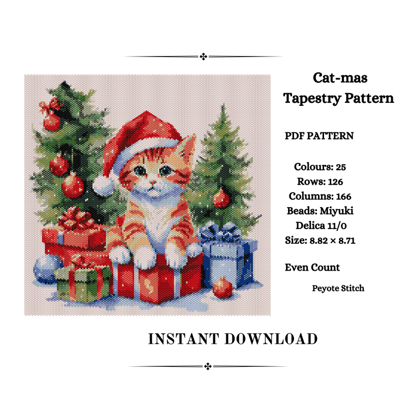 Cat-mas Tapestry Pattern