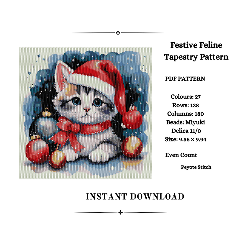 Festive Feline Tapestry Pattern