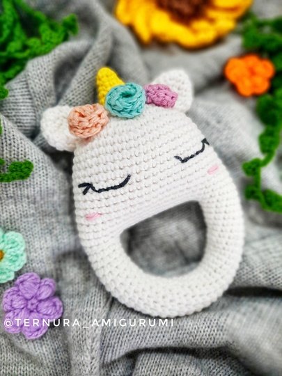 Einhorn Rassel Häkelanleitung