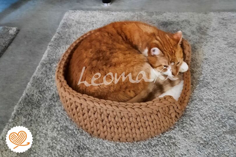 + LEO + Katzekörbchen häkeln, Schlafkorb, Katzenkorb, Hundekörbchen